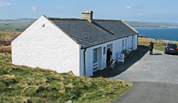 View of the RSPB visitors centre at the Mull of Galloway