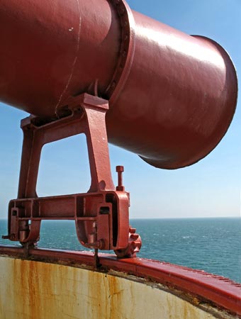 View of the fog horn at the lighthouse on the Mull of Galloway