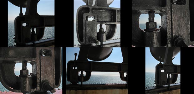 Montage of fog horn parts