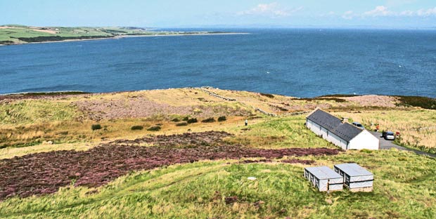 View over the RSPB centre to Luce Bay and the Wigton Peninsula