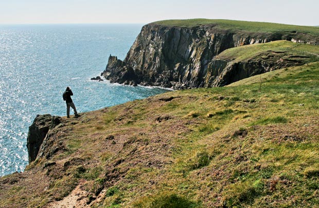 View along the cliff tops towards Gallie Craig headland