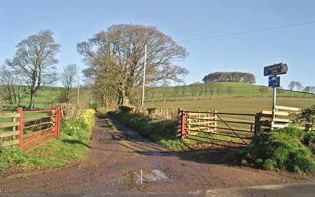 View towards Wardlaw Roman Fort from the road near Caerlaverock Castle