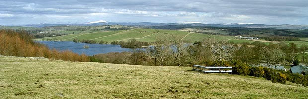 View over Loch Kindar towards Queensberry and the Moffat Hills