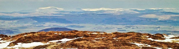View from the top of Criffel towards the Scaur Hills and Cairnsmore of Carsphairn