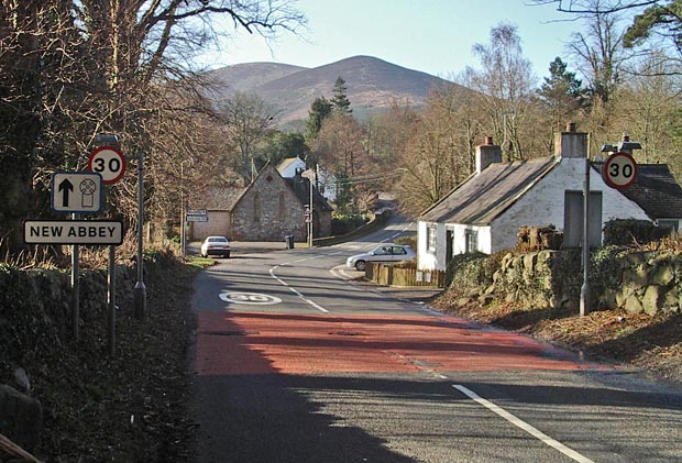 View of Criffel and Knockendoch as you enter New Abbey from Dumfries on the A701