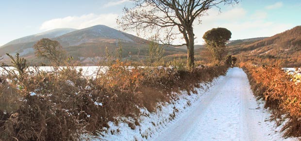 View of Criffel and Knockendoch from the single track road to Glen Head