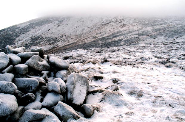 View up Craigrockall Burn towards Knockendoch