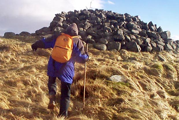 Arriving at the Douglas's cairn on top of Criffel