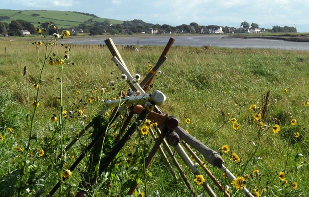 View from Kelton towards Glencaple with haaf nets in foreground