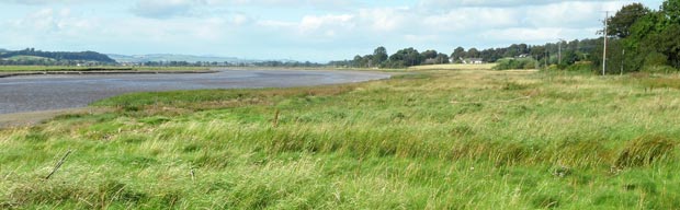 View looking northwards up the River Nith from Glencaple towards Conheath and Kelton