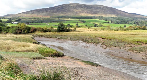 View of Criffel from where the Prestonmill Burn runs into the Nith Estuary