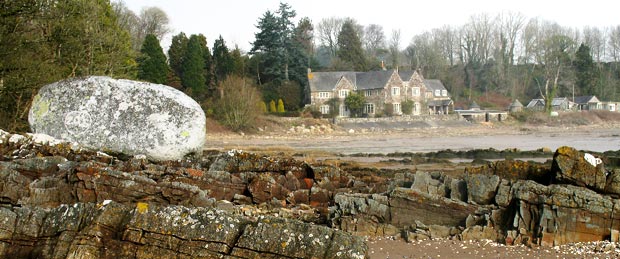 View of the Devil Stane on the shore at Arbigland