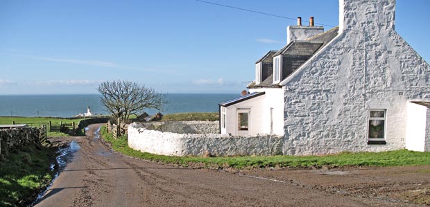 View towards the lighthouse from Killantgingan farmhouse