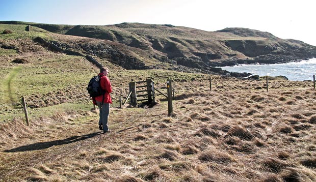 Heading south from Killantringan lighthouse on the Southern Upland Way
