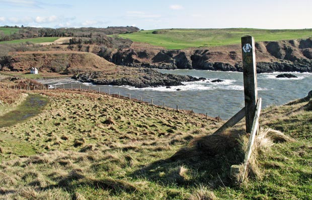 Looking down from the cliffs to the bays of Port Kale and Port Mora