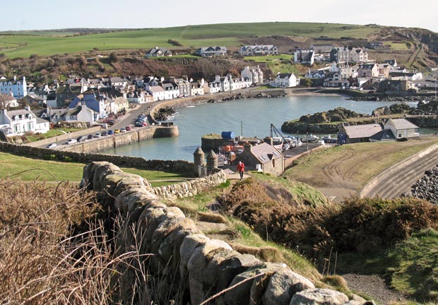View of Portpatrick while descending from the cliffs to the south of it