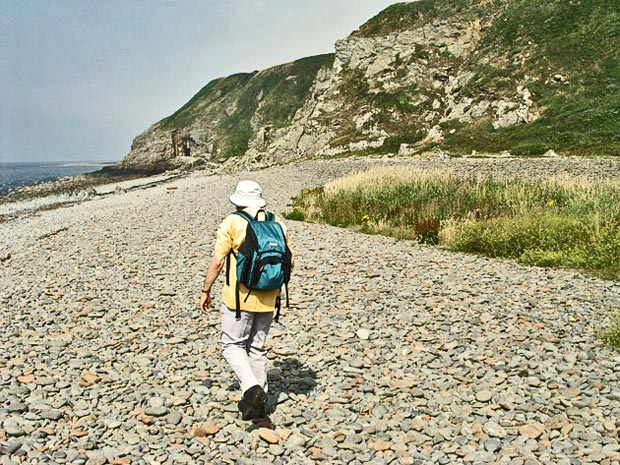 View along the beach towards St Ninian's cave