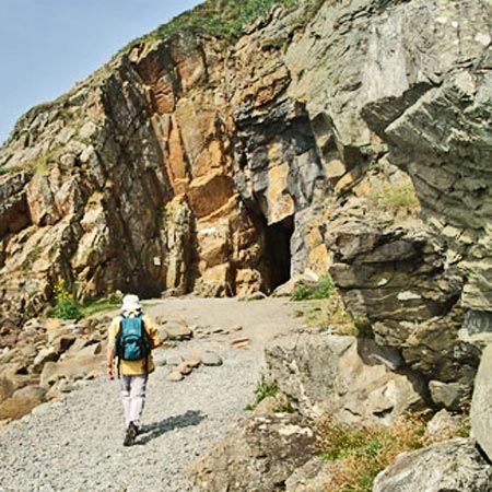 Approaching St Ninian's cave