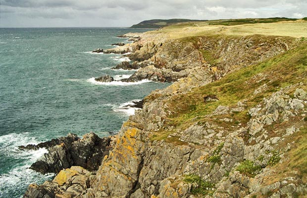 View from Burrow Head campsite looking back along the route we have come from St Ninian's cave