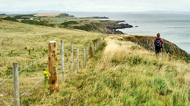 view of the route ahead as it drops towards Isle of Whithorn