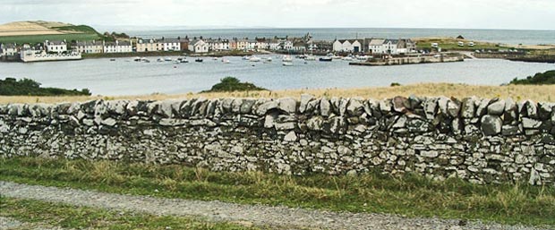 View from the vehicle track across the bay towards Isle of Whithorn