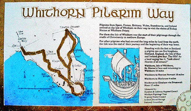 Information board about the Whithorn Pilgrim Way