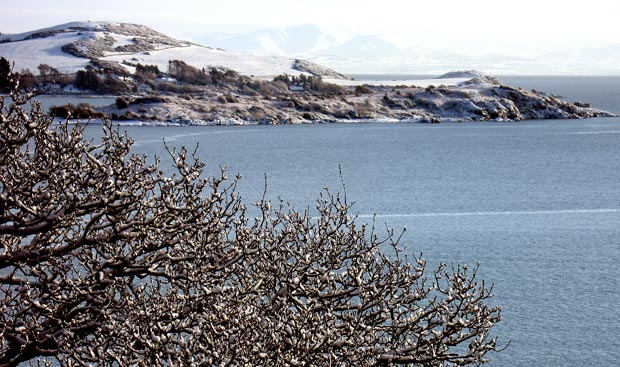 View towards Castlehill Point from Almorness Peninsula