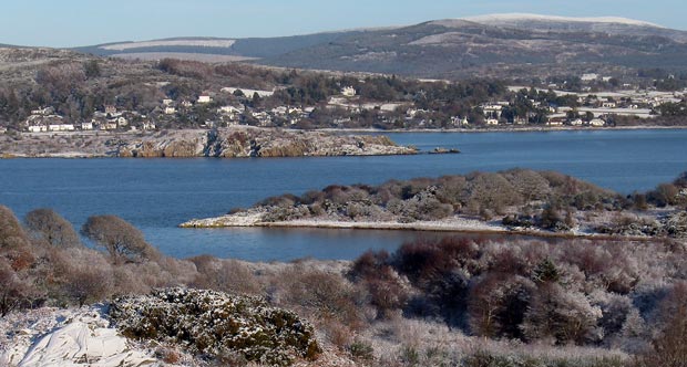 Views across Rough Firth to Rough Island and Rockcliffe - detail.