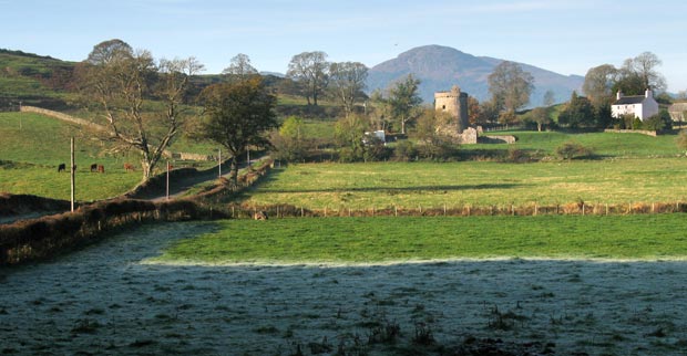 View of Orchardton Tower  with Screel beyond