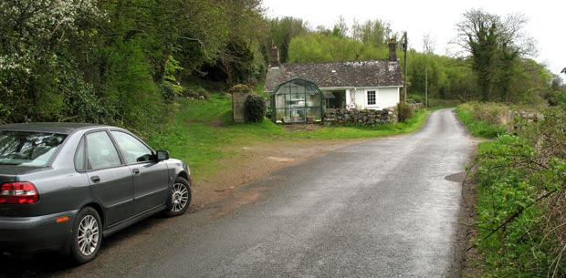 Where to park near the fishermen's hut in Balcary Bay.