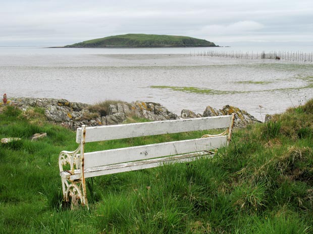 View of Hestan island from Balcary Bay.