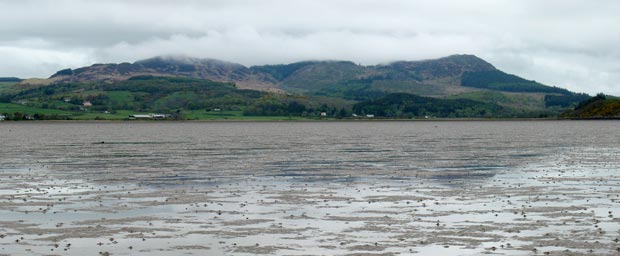 View of Screel and Bengairn from Auchencairn Bay.
