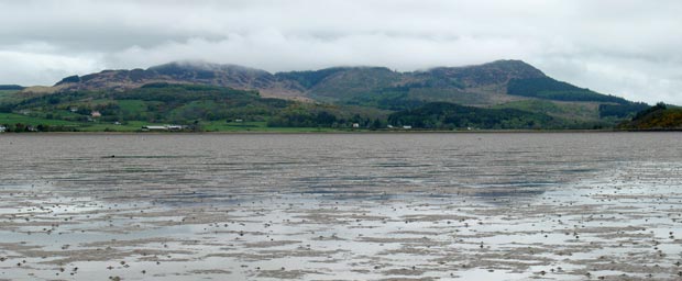 View of Screel and Bengairn from Auchencairn Bay.