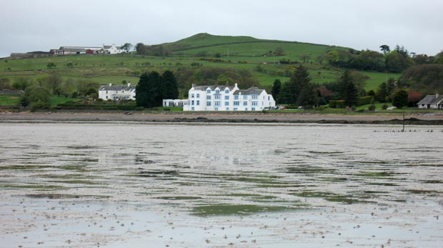 View of Balcary Bay Hotel from Auchencairn Bay.