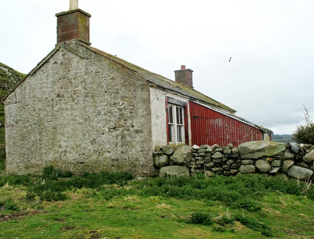 Side view of the house on Hestan Island.