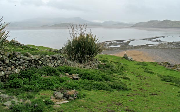 View towards Screel and Bengairn from near the house on Hestan Island.