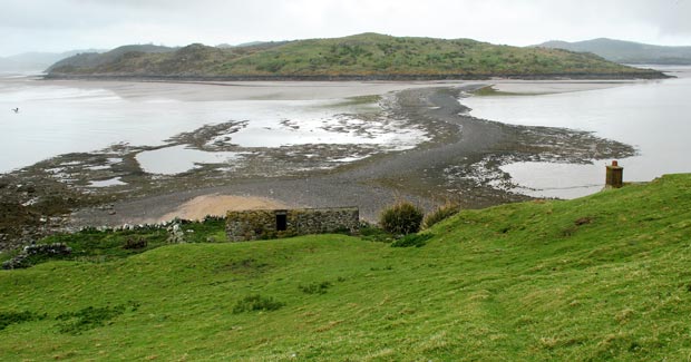 View of the causeway between Hestan Island and Almorness.