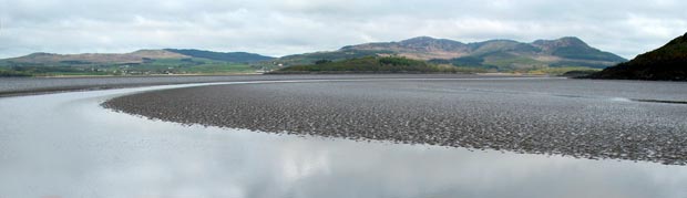 View towards Screel and Bengairn from the channel near Almorness.