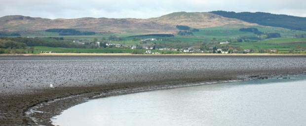 View towards Auchencairn from the channel near Almorness.