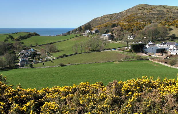 View of Portling and White Hill from Sandyhills to Portling coastal walk.