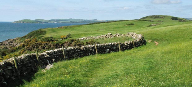 View of the route ahead after White Hill on the coastal walk from Portling to Castle Point.