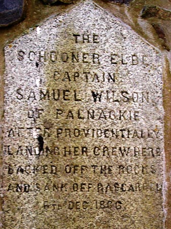 Details on the monument to Captain Samuel Wilson of Palnackie.