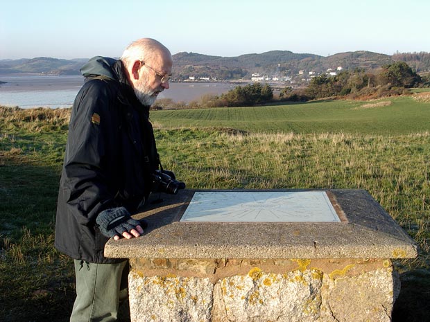 The information board on top of Castle Point hill.