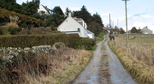 Road from Portling Bay back to where the car is parked.