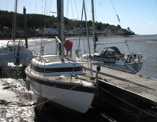 Boats at the jetty Kippford.