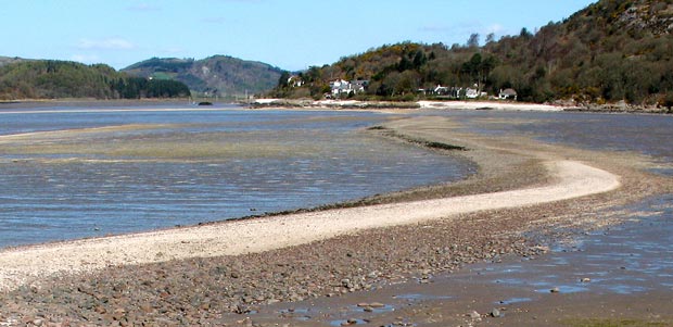 View of the causeway between Rough Island and Kippford from Rough Island.