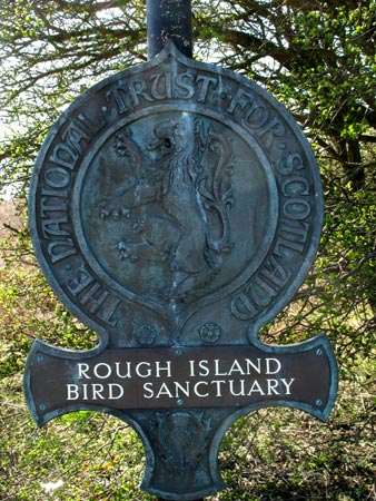 National Trust for Scotland bird sanctuary sign on Rough Island.