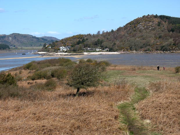 View from the cairn on Rough Island looking over the Rough Firth to Kippford.