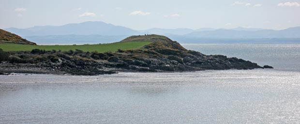 Castle Point and the Lake District from the cairn on Rough Island.