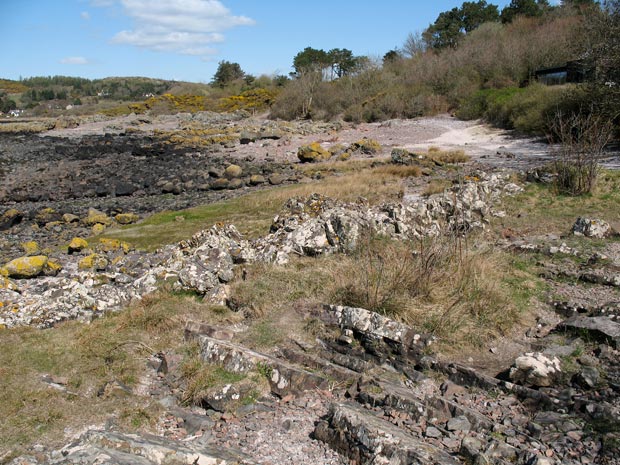 View northward back towards Rockcliffe from the coastal path to Castle Point.